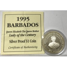 BARBADOS 1995 .ONE DOLLAR . PROOF COIN . WITH C.O.A